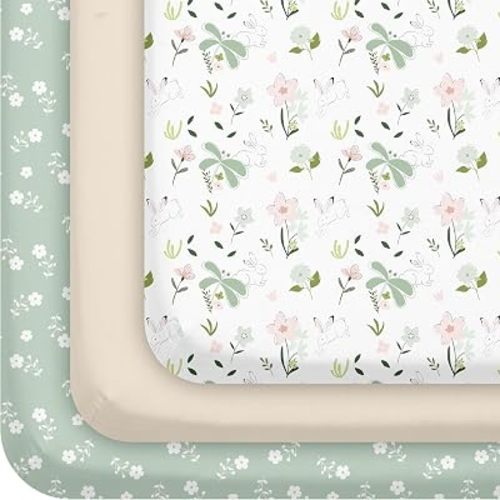 3 Pack Baby Crib Sheets for Boys Girls 52x28 Fitted Crib Sheet