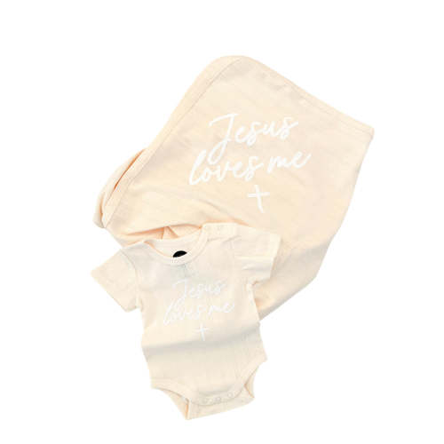 Jesus Loves Me Bodysuit & Swaddle 2 Piece Set – OUR HOUSE ABOVE