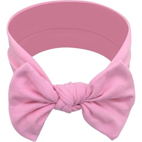 Baby Girl Headbands-Infant,Toddler Cotton Handmade Hairbands with Bows Child Hair Accessories (Pink)