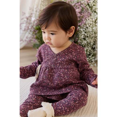 Organic Cotton Everyday Legging - Fig Floral