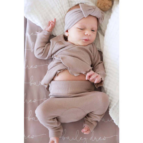 2pc Waffle Crossover Top & Bottom | Mocha
