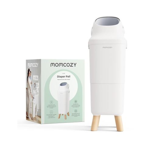 Momcozy Large Capacity Baby Diaper Pail with Innovative Triple-Seal Odor Locking, Diaper Trash Can with Wide Opening, Built-in Child Lock, Ergonomic Height Design