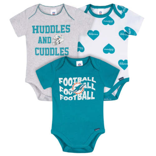 3-Pack Baby Girls Miami Dolphins Bodysuit Set