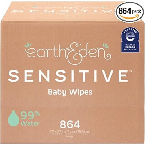 Earth & Eden Sensitive Baby Wipes, Gentle on Skin, 6.7 x 7.7 in, 864 ct