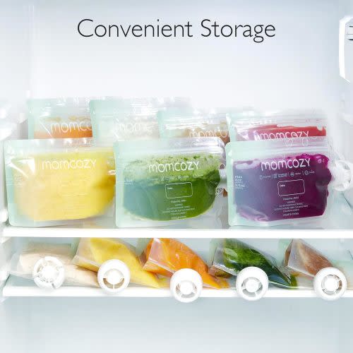 Momcozy Reusable Baby Food Pouches for Toddlers,BPA Free Plastic,Food Safe,Freezer Safe,Refillable for Applesauce Yogurt & Puree Squeeze Pouch,10 Packs,7oz