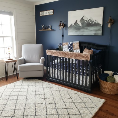 Buck & Fawn Minky Woodland Boy Crib Bedding | Navy Arrow Nursery | DBC Baby Bedding Co – DBC Baby Bedding Co