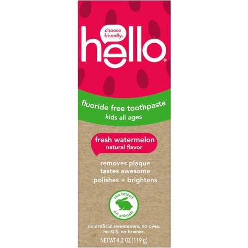 hello Fresh Watermelon Fluoride Free Kids Toothpaste, 4.2 Oz Tube