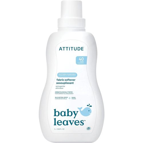 ATTITUDE Baby Fabric Softener, Plant and Mineral-Based Ingredients, HE Compatible, Vegan and Cruelty-free Laundry and Household Products, Soothing Chamomile, 40 Loads, 33.8 Fl Oz
