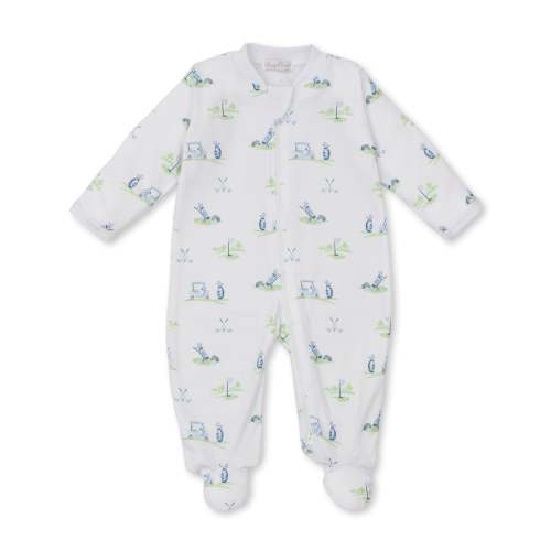 Kissy Kissy - Fairway Foursome Blue Zip Footie