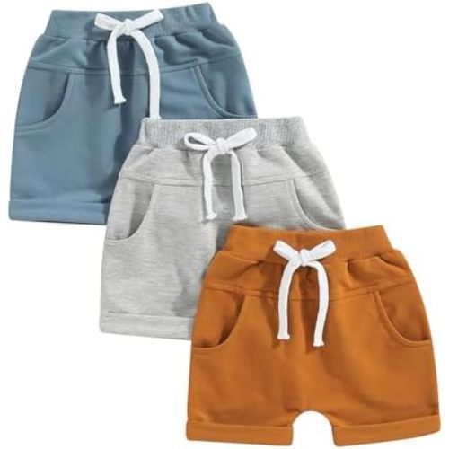 3 Pack Toddler Boys Girls Shorts Athletic Basketball Jogger Short Baby Cotton Shorts Kids Multipacks Summer Clothes