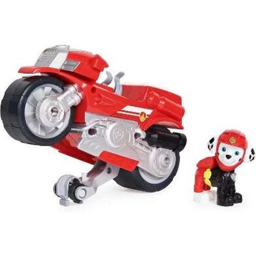 PAW Patrol Moto Pups Marshall's Deluxe Pull-Back Motorcycle Vehicle with Wheelie Feature & Toy Figure, Kids Toys for Ages 3 & Up
