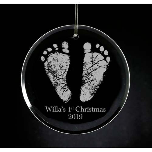 Baby's First Christmas Glass Ornament Personalized - Etsy