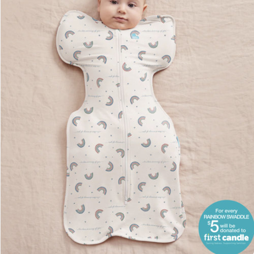 Swaddle Up™ 1.0 TOG Cotton White Rainbow Dream