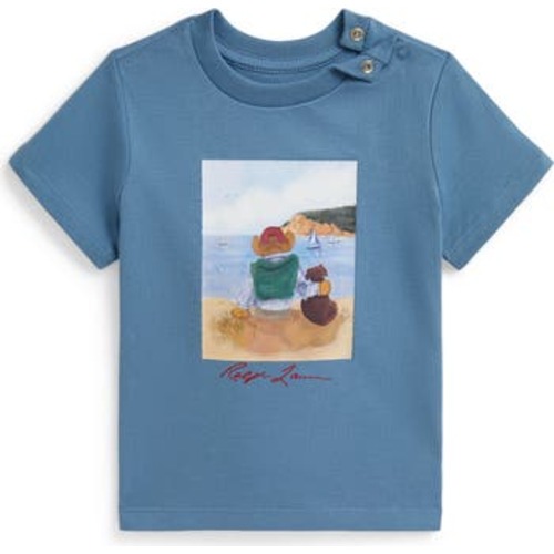 Beach Bear Cotton Graphic T-Shirt