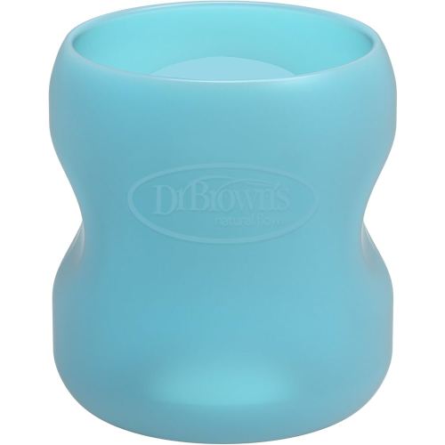 Dr. Brown's Options+ Wide-Neck Glass Bottle Sleeve, 100% Silicone, Blue, BPA-Free, 5 oz, 1-Pack