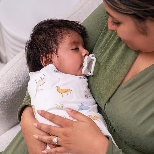 HALO 100% Cotton Sleepsack Swaddle, 3-Way Adjustable Wearable Blanket, TOG 1.5, Forest Friends, Newborn, 0-3 Months