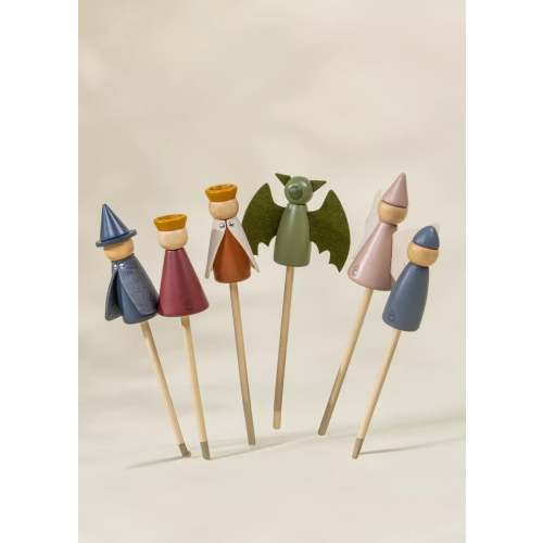 Set of 6 Wooden Puppets