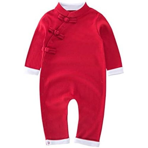 LXKIKMM Baby Toddler Chinese De Stijl Rompers New Year Genre Jumpsuit Outfit
