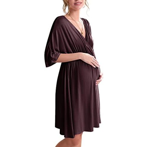 Ekouaer 3 in 1 Labor/Delivery/Hospital Gown Maternity Dress Nursing Nightgown Sleepwear for Breastfeeding