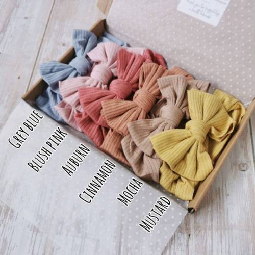 Baby Headband Bow Box Bundle Baby Ribbed Headband Baby - Etsy
