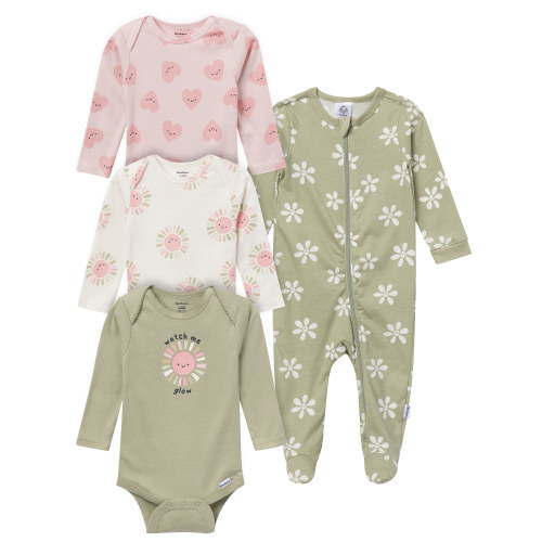Gerber Gender Neutral 4-Piece Gift Set, Sizes Newborn - 6/9 Months