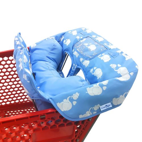 Love&go Soft Pillow Attached 2-in-1 Shopping Cart and High Chair Cover for Baby Cotton Padded Cart Cover Fold'n Roll Style Portable with