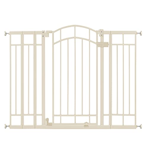 Summer Infant Multi-Use Decorative Extra Tall Safety Pet and Baby Gate,28.5'-48' Wide, 36' Tall,Pressure or Hardware Mounted, Install on Wall or Banister in Doorway or Stairway,Auto Close Door -Beige