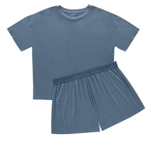Hanes Originals 2 Piece Lounge Set, Comfywear SuperSoft Boxy T-Shirt & Sleep Shorts Loungewear Stargazer Grey/Stargazer Grey 2XL Women's