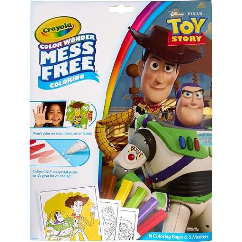 Crayola Color Wonder Toy Story 5, Mess Free Coloring Pages & Markers, Gift for Kids, Age 3, 4, 5, 6
