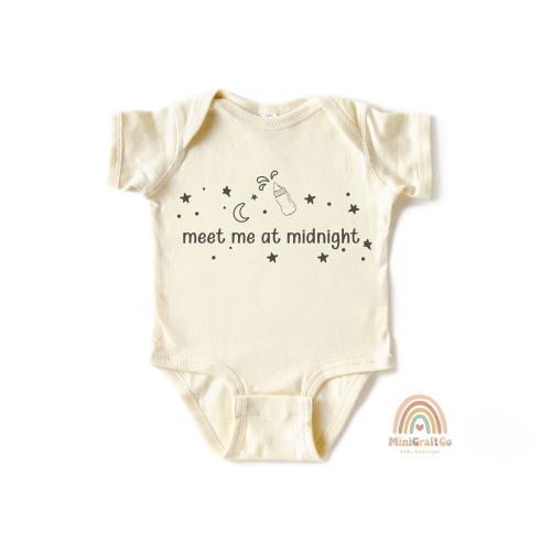 Retro "Meet Me at Midnight" Baby Onesie®: Funny Newborn Gift