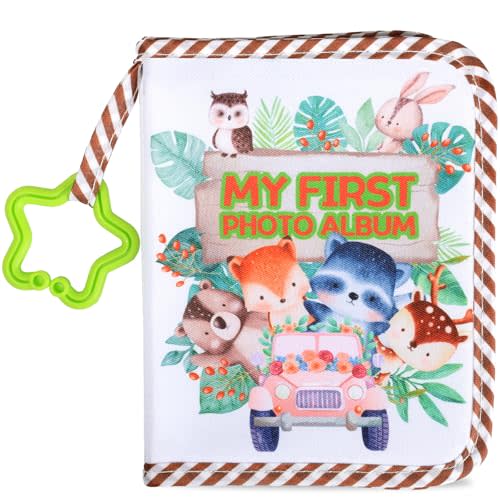 Baby's My First Family Album Soft Photo Cloth Book Woodland Animals My First Book of Photos Baby Memory Album Gift Holds 4x6 Pictures for Babies Newborn Toddler & Kids Baby Shower