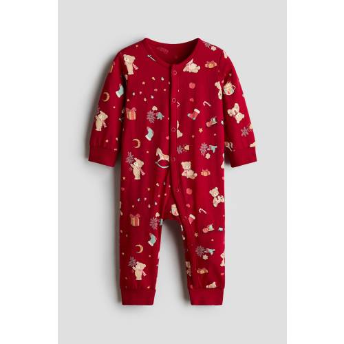 FRILL-DETAIL COTTON SLEEPSUIT