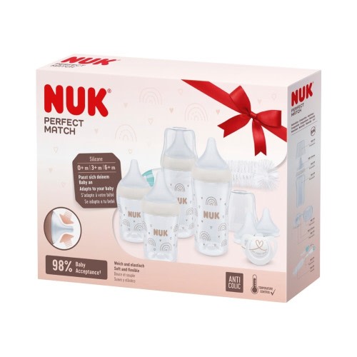 NUK Perfect Match RainbowAnti Colic Bottle Set For 0 Months+