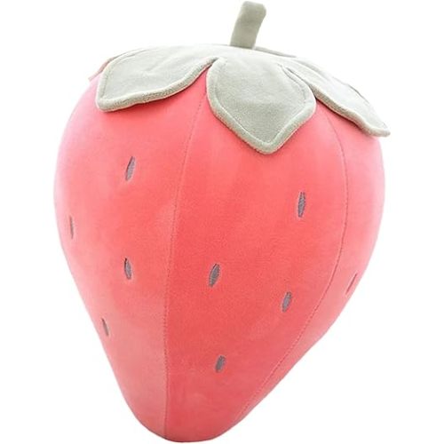 zhidiloveyou 13.7" Strawberry Plush Pink Cute Stuffed Strawberry Toy Soft Fruit Pillow for Kids
