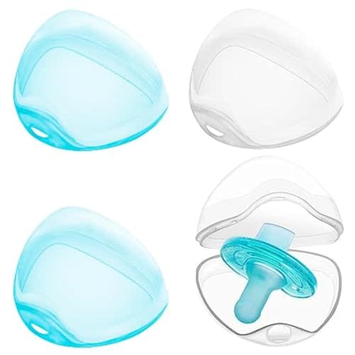 LANEYLI Pacifier Case (4 Pack, Clear, Blue)