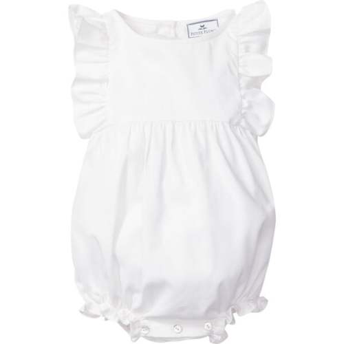 Ruffled Romper, White Twill - Petite Plume | Maisonette