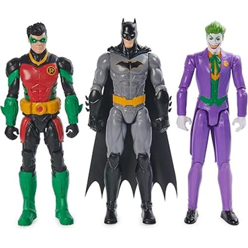 DC Comics, Batman Team Up 3-Pack, The Joker, Robin 12-inch Figures, Collectible Super Hero Kids Toys for Boys & Girls