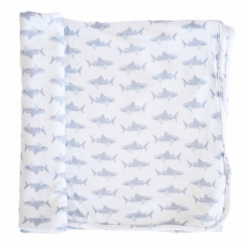 Fins Up Bamboo Waffle Oversized Swaddle Blanket