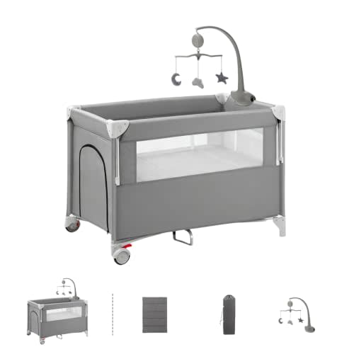 Baby Playpen 2 in 1 One-Step Setup Pack and Play,Portable and Foldable Baby Playpen