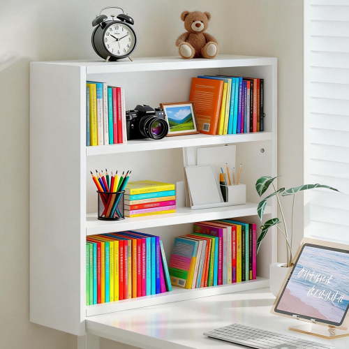 CISILOV 3-Tier Bookcase, Bookshelf with Adjustable Storage Shelves, Open Storage Cabinet, Modern Wooden Book Case, White Book Shelf for Home Office, Living Room, Bedroom