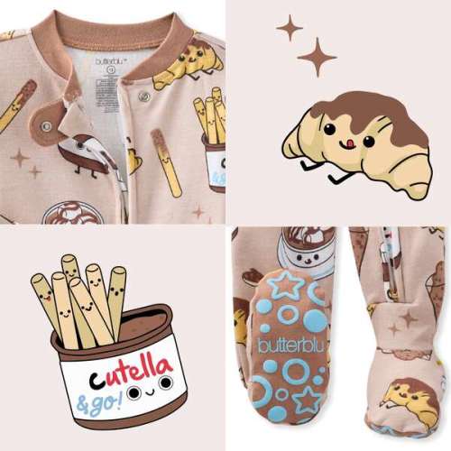 CRUZ Snug Fit Footed Sleeper, Choc Full of Cute - butterblu | Maisonette