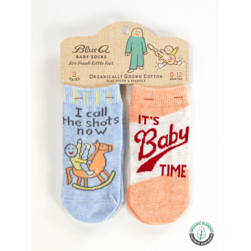 Blue Q Baby Socks - I Call The Shots Now / It's Baby Time