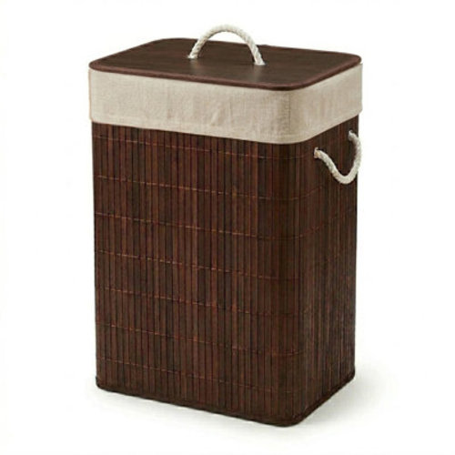 Wrought Studio™ Bamboo Hamper With Lid 72 Lt- Cherry | Wayfair