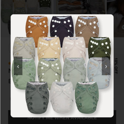 Nora’s Nursery Cloth Diapers - Newborn AIO Evergreen