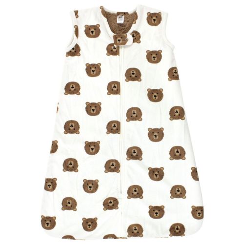 Hudson Baby Infant Boy Plush Faux Fur Sleeping Bag, Wearable Blanket, Brown Bear, 0-6 Months