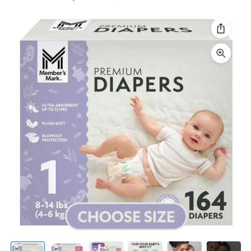 Member's Mark Premium Baby Diapers, Sizes Newborn - 8 - Samsclub.com