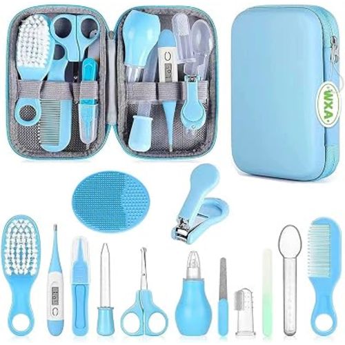 Baby Grooming Kit, Infant Safety Care Set with Hair Brush Comb Nail Clipper Nasal Aspirator,Baby Essentials Kit for Newborn Girls Boys