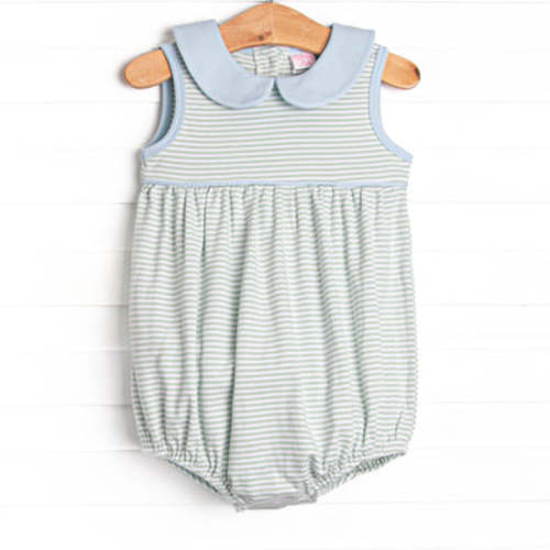 Marcella Pima Bubble, Blue and Sage Stripe – Stitchy Fish