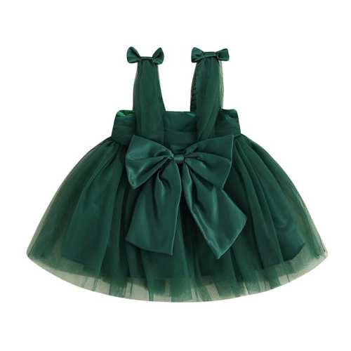 Little Girl Christmas Bow Tulle Dress – The Trendy Toddlers
