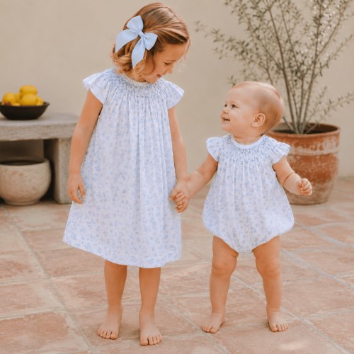 Sisters Bishop Smocked Dress + Bubble Set - Eloise's Classics